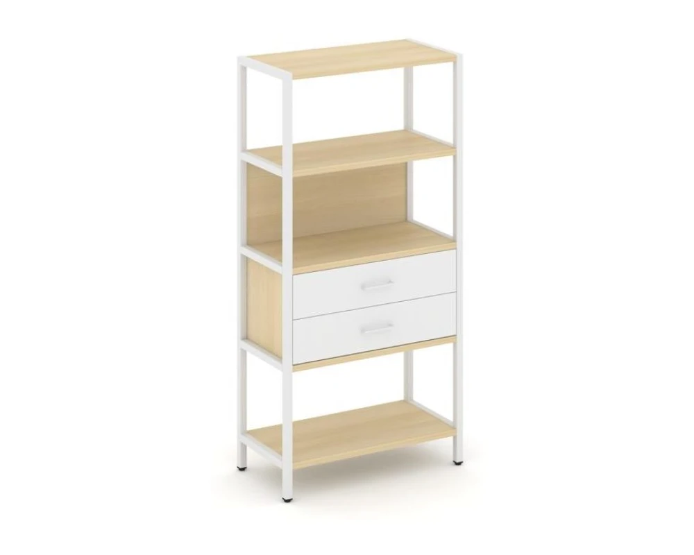 Односекционный стеллаж четырехярусный с ящиками 810х400х1613 Шелф Систем / Shelf System