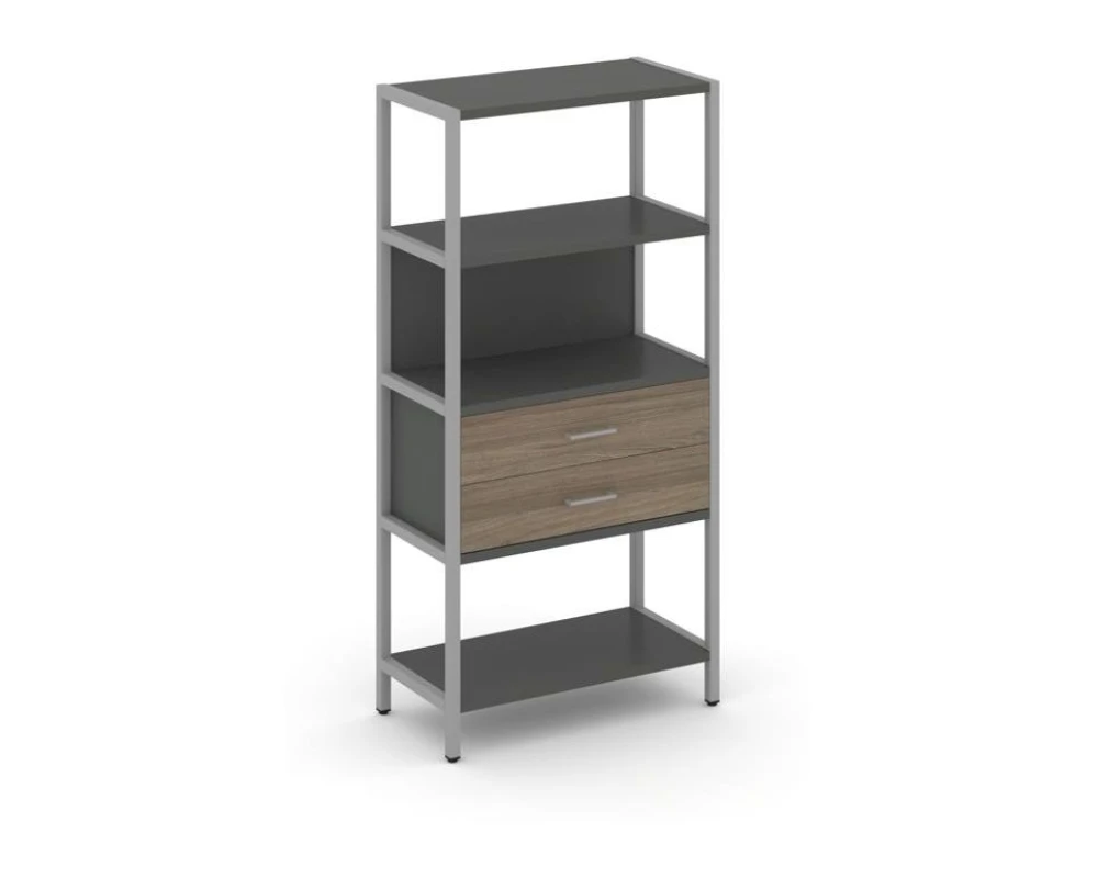 Односекционный стеллаж четырехярусный с ящиками 810х400х1613 Шелф Систем / Shelf System