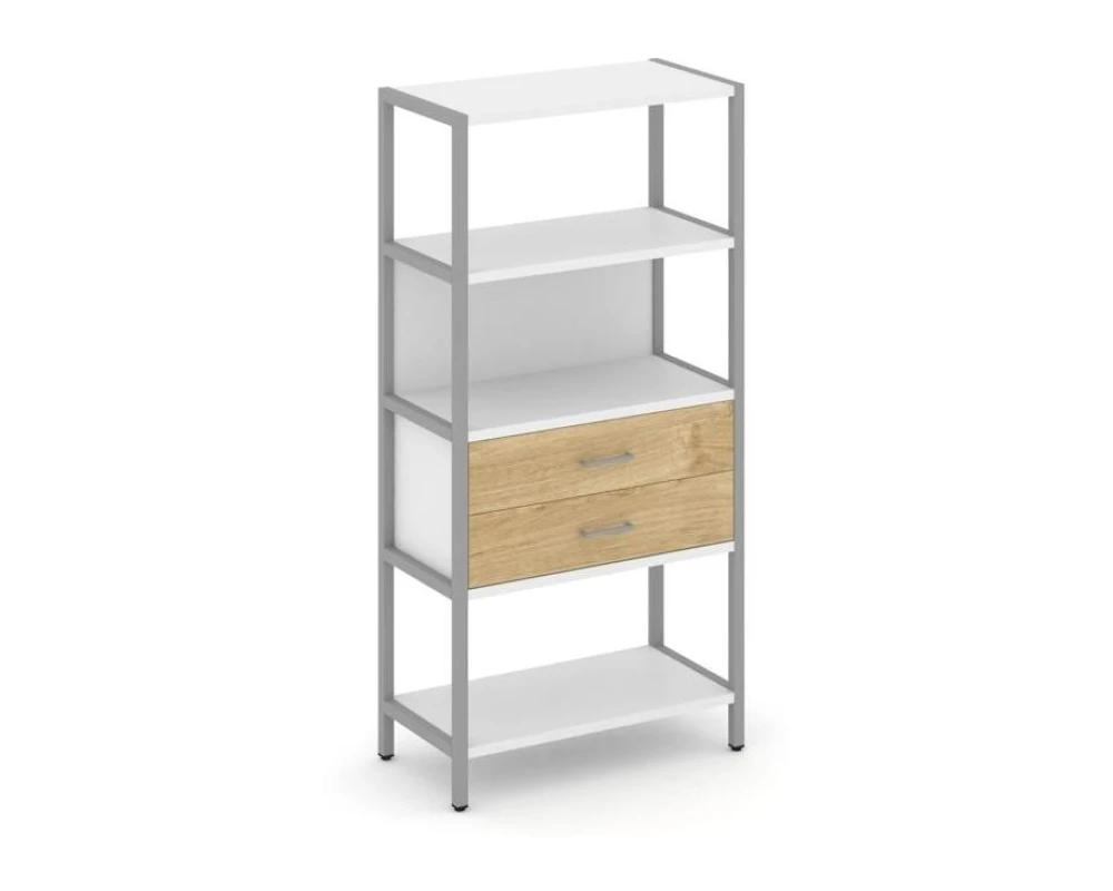 Односекционный стеллаж четырехярусный с ящиками 810х400х1613 Шелф Систем / Shelf System