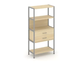 Односекционный стеллаж четырехярусный с ящиками 810х400х1613 Шелф Систем / Shelf System images