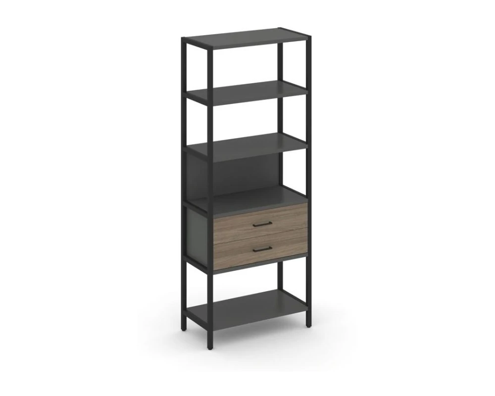 Односекционный стеллаж пятиярусный с ящиками 810х400х1980 Шелф Систем / Shelf System