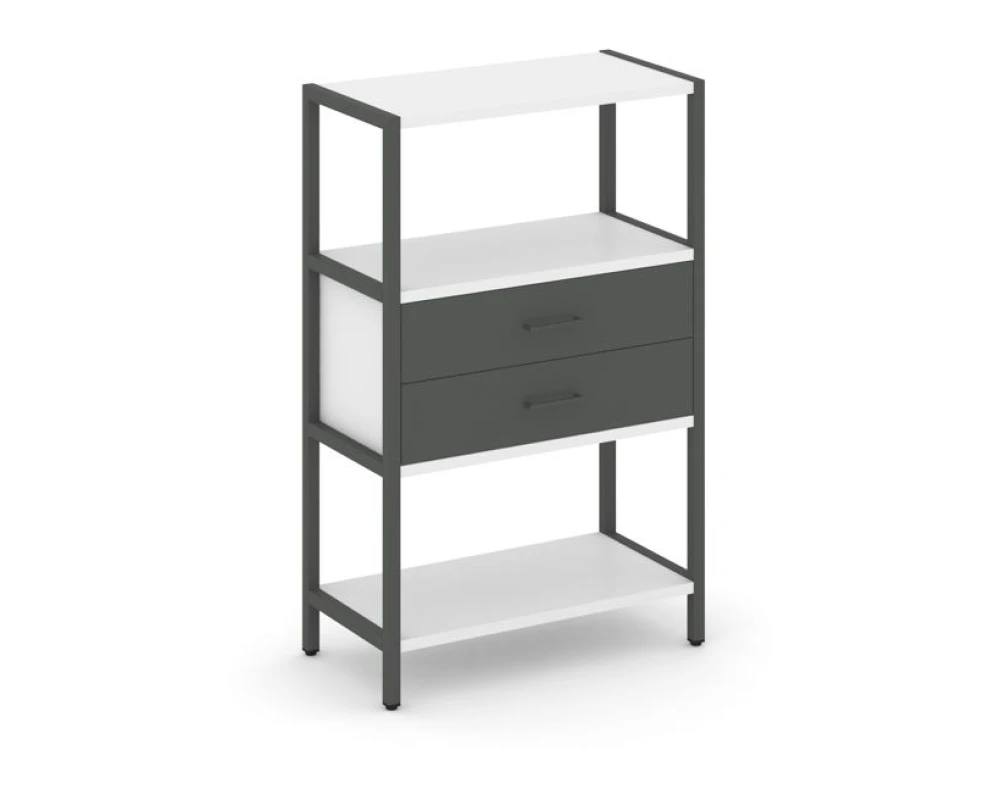 Односекционный стеллаж трехярусный с ящиками 810х400х1246 Шелф Систем / Shelf System