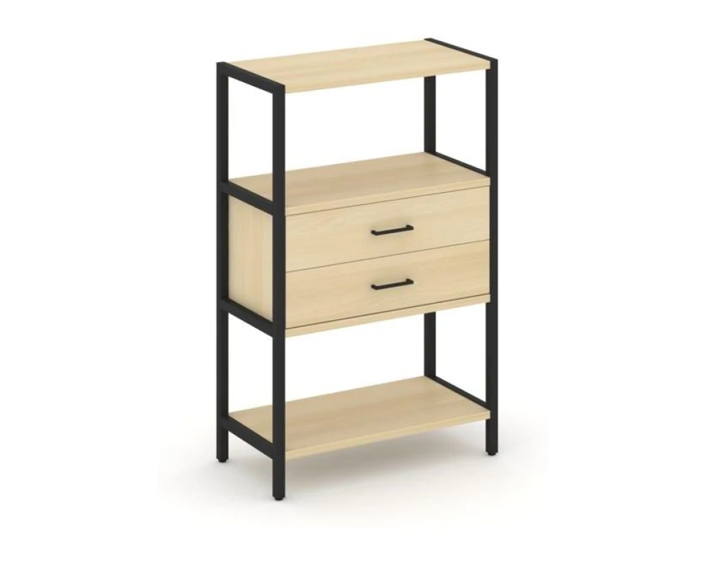 Односекционный стеллаж трехярусный с ящиками 810х400х1246 Шелф Систем / Shelf System