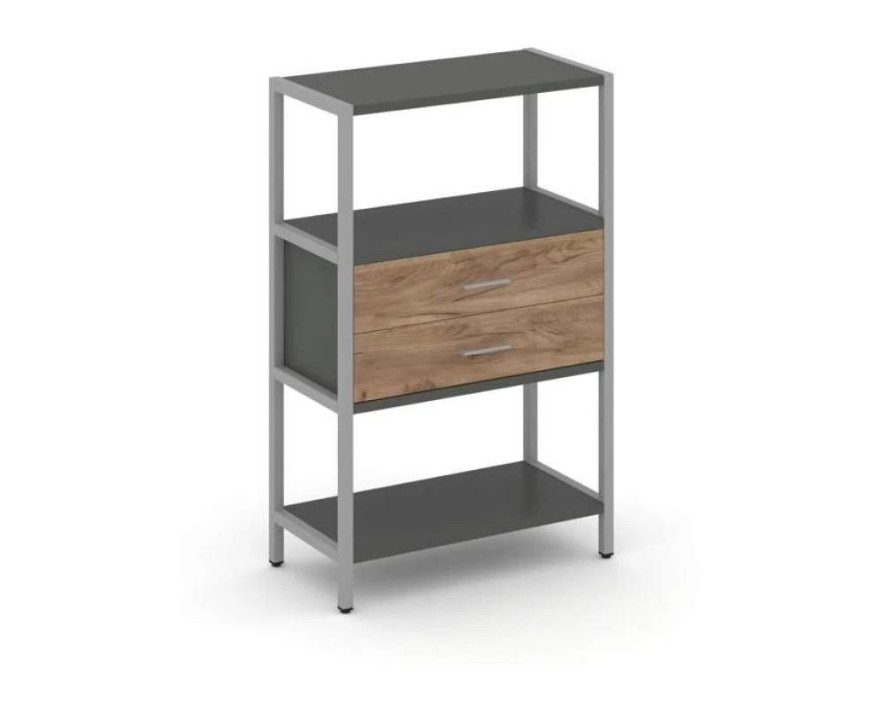 Односекционный стеллаж трехярусный с ящиками 810х400х1246 Шелф Систем / Shelf System