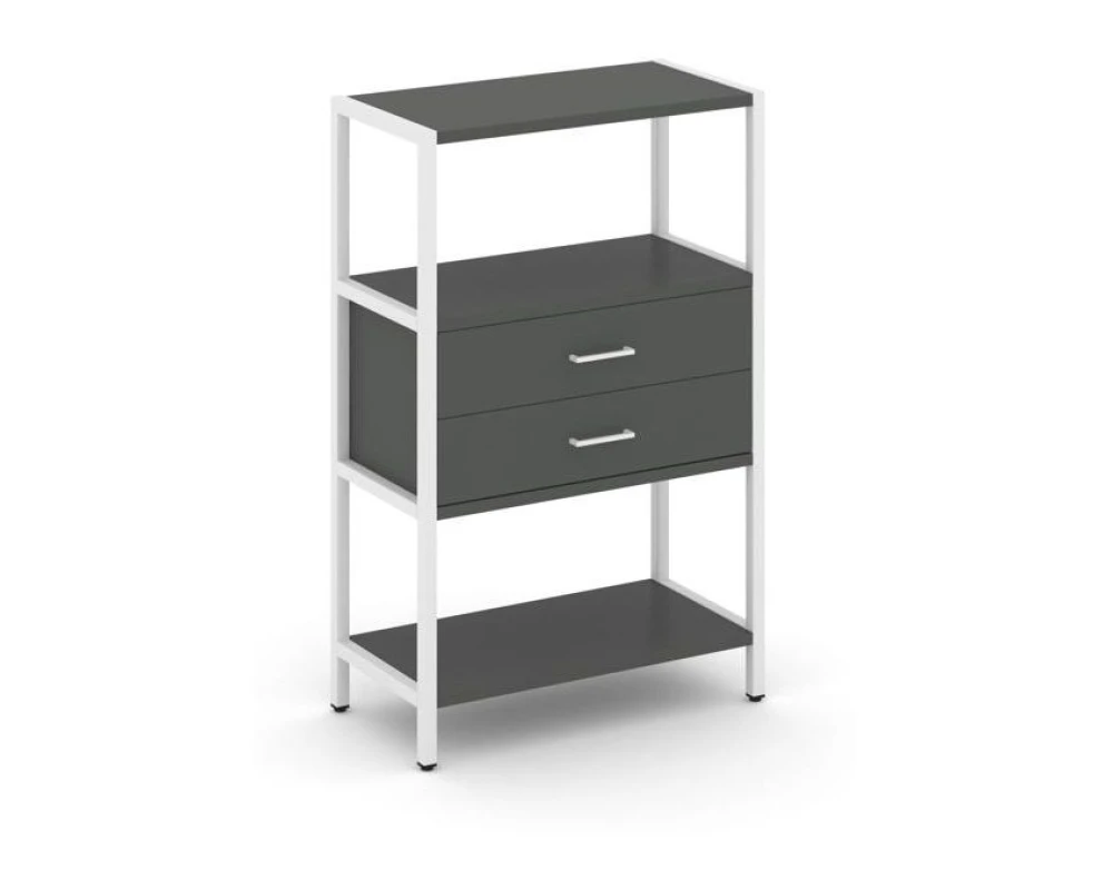 Односекционный стеллаж трехярусный с ящиками 810х400х1246 Шелф Систем / Shelf System