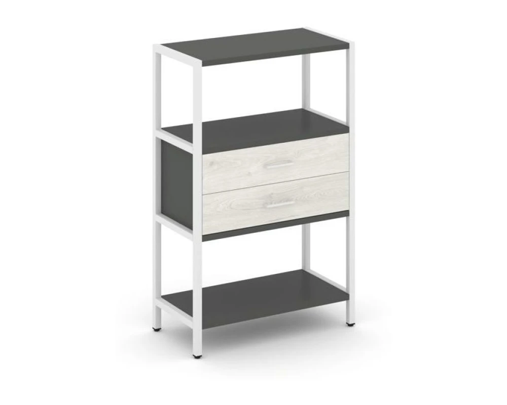 Односекционный стеллаж трехярусный с ящиками 810х400х1246 Шелф Систем / Shelf System