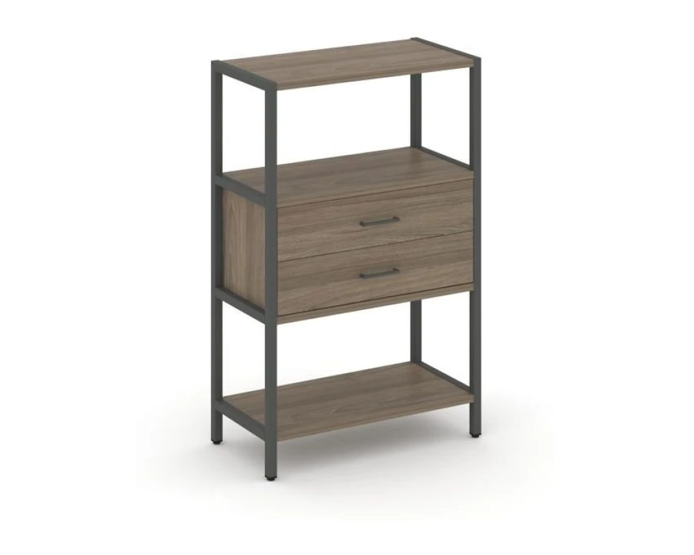 Односекционный стеллаж трехярусный с ящиками 810х400х1246 Шелф Систем / Shelf System