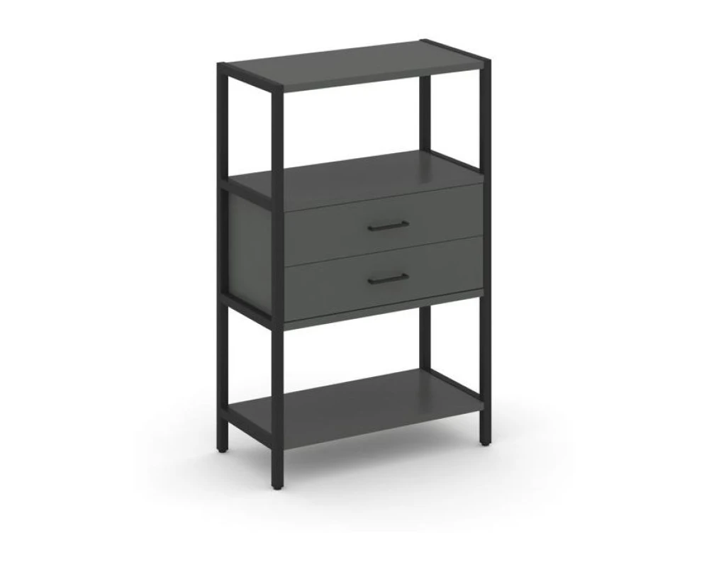 Односекционный стеллаж трехярусный с ящиками 810х400х1246 Шелф Систем / Shelf System