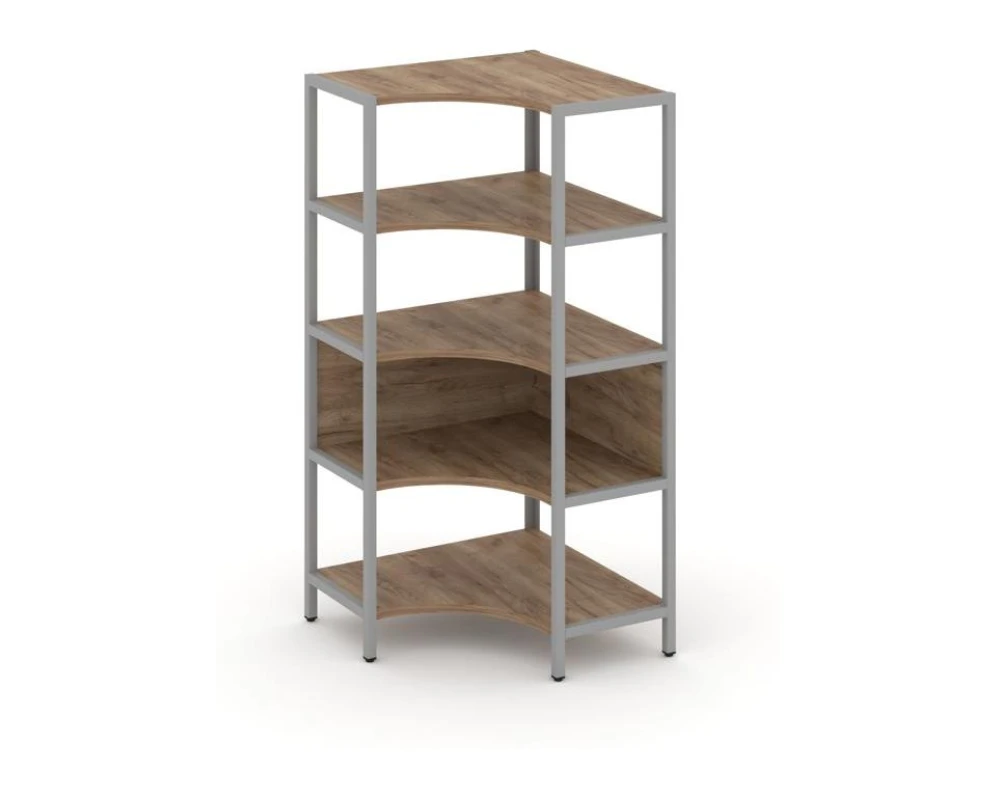Односекционный угловой стеллаж четырехярусный 810х810х1613 Шелф Систем / Shelf System