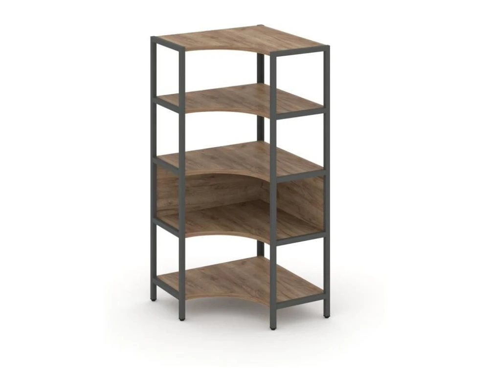 Односекционный угловой стеллаж четырехярусный 810х810х1613 Шелф Систем / Shelf System