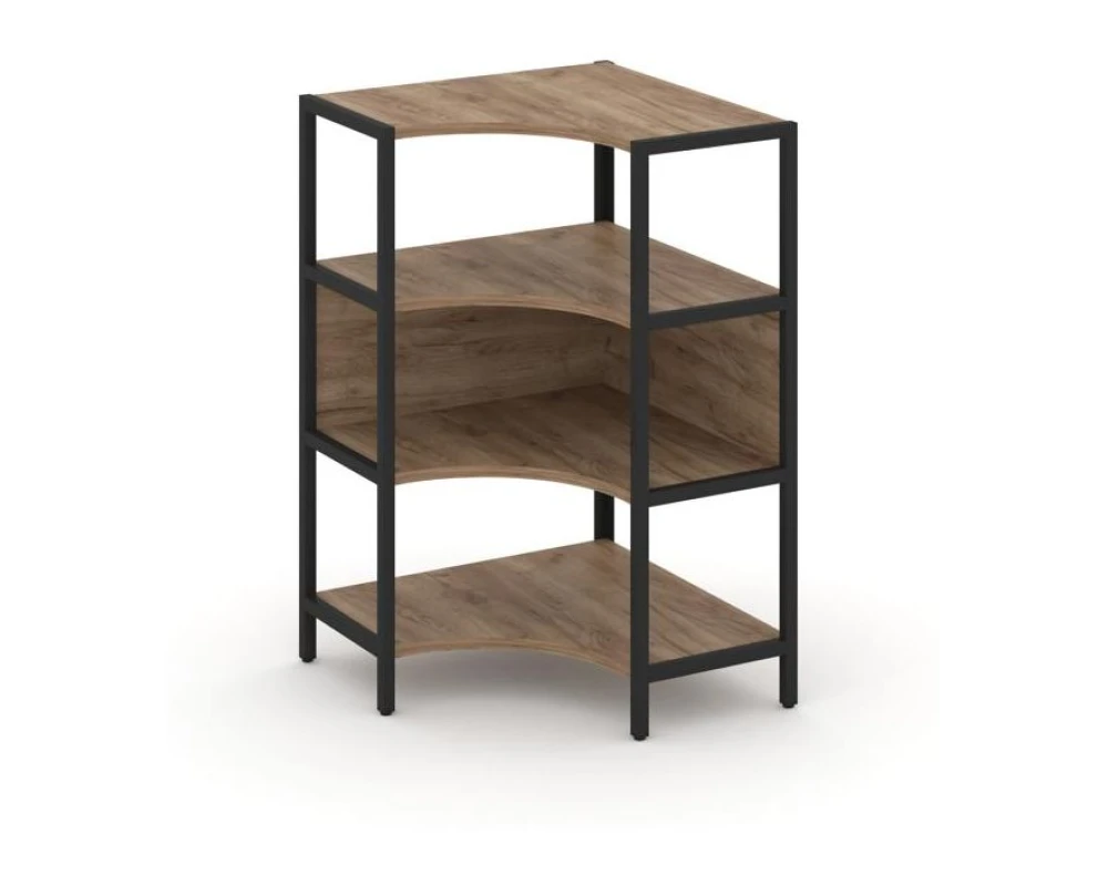 Односекционный угловой стеллаж трехярусный 810х810х1246 Шелф Систем / Shelf System