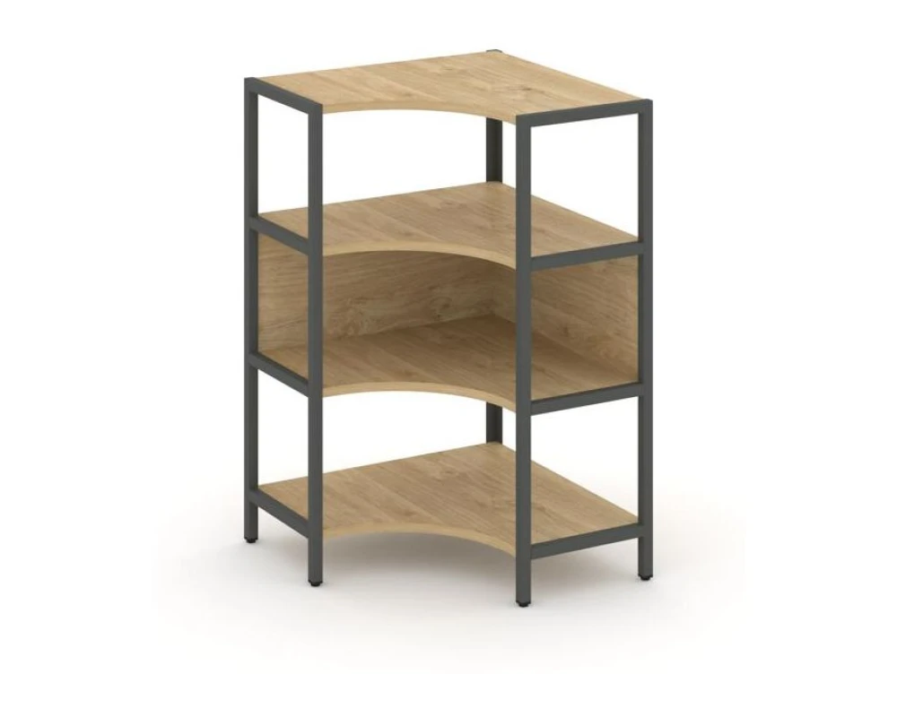 Односекционный угловой стеллаж трехярусный 810х810х1246 Шелф Систем / Shelf System