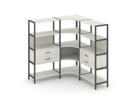 Трехсекционный угловой стеллаж четырехярусный с ящиками 1590х1590х1613 Шелф Систем / Shelf System images