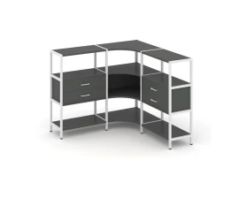 Трехсекционный угловой стеллаж трехярусный с ящиками 1590х1590х1246 Шелф Систем / Shelf System images