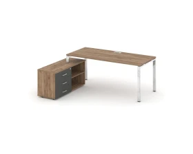 Стол письменный с греденцией левой на П-образном каркасе 1780x800x750 Стайл Проджект Директ Люкс / Style Project Direct Lux images