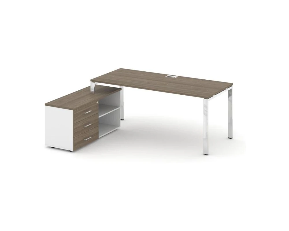 Стол письменный с греденцией левой на П-образном каркасе 1780x800x750 Стайл Проджект Директ Люкс / Style Project Direct Lux