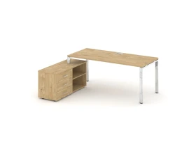 Стол письменный с греденцией левой на П-образном каркасе 1780x800x750 Стайл Проджект Директ Люкс / Style Project Direct Lux images