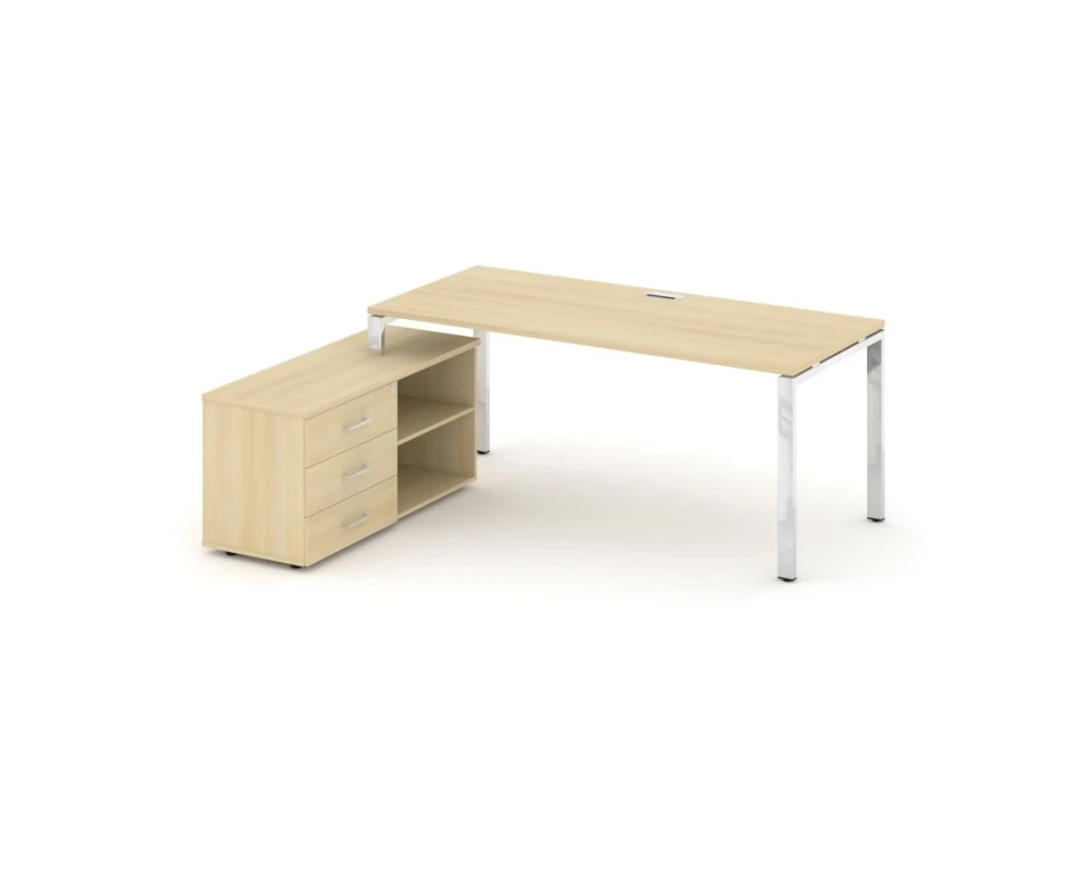 Стол письменный с греденцией левой на П-образном каркасе 1780x800x750 Стайл Проджект Директ Люкс / Style Project Direct Lux