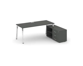 Стол письменный с греденцией правой на А-образном каркасе 1380x800x750 Стайл Проджект Директ Люкс / Style Project Direct Lux images