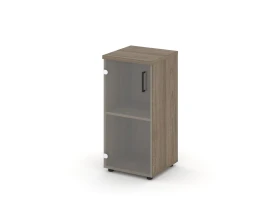 Шкаф низкий узкий левый прозр. стекло 400x400x833 зад. стенка HDF Стайл Проджект / Style Project images