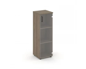 Шкаф средний узкий правый прозр. стекло 400x400x1203 зад. стенка HDF Стайл Проджект / Style Project images