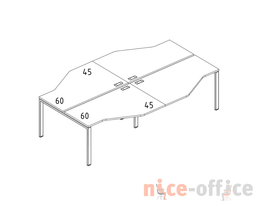 Рабочая станция каркас UNO столы Техно (4х140) эргономичные A4.PRO