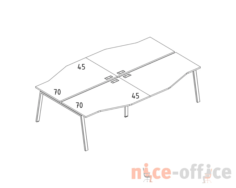 Станция на каркасе TRE со столами Техно 4х160 A4.PRO