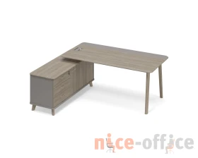 Стол комбинированный c тумбой левый (тип 1) WOOD Time Wood images