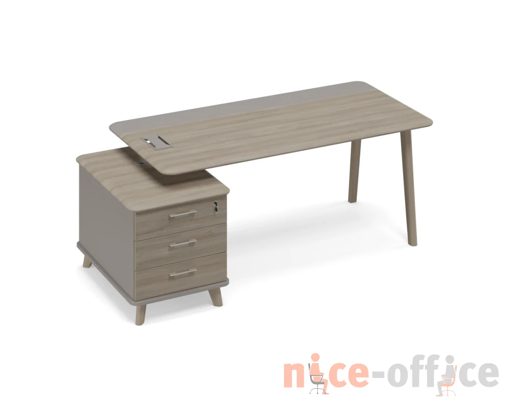 Стол комбинированный левый с тумбой малой (тип 1) WOOD Time Wood