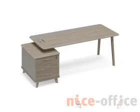 Стол на опорной тумбе малой левый (тип 1) WOOD Time Wood images