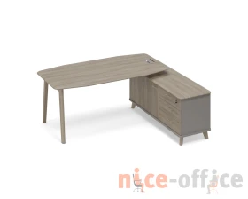 Стол правый на тумбе тип 2 WOOD для руководителя Time Wood images
