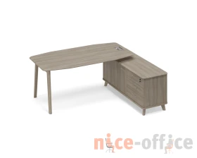 Стол правый на тумбе тип 2 WOOD для руководителя Time Wood images