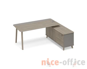 Стол руководителя комбинированный с тумбой правый (тип 1) WOOD Time Wood images