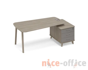 Стол руководителя на опорной тумбе малой (тип 3) WOOD Time Wood images