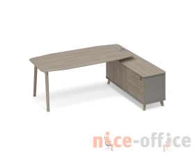 Стол руководителя на опорной тумбе (тип 2) WOOD правый Time Wood images