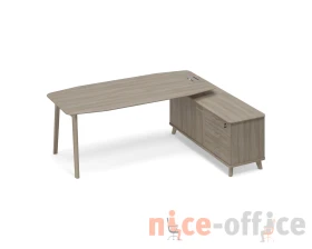 Стол руководителя на опорной тумбе (тип 2) WOOD правый Time Wood images
