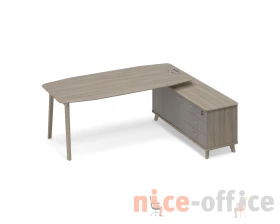 Стол руководителя на опорной тумбе (тип 2) WOOD правый Time Wood images