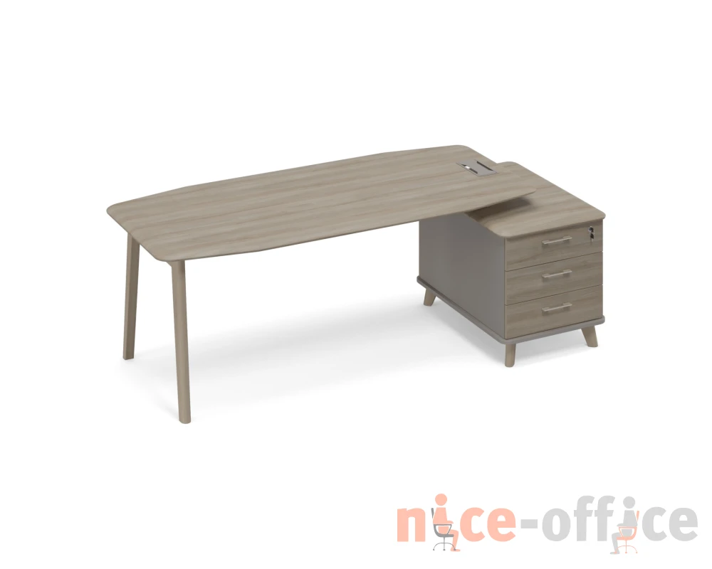 Стол руководителя на тумбе малой (тип 2) WOOD Time Wood