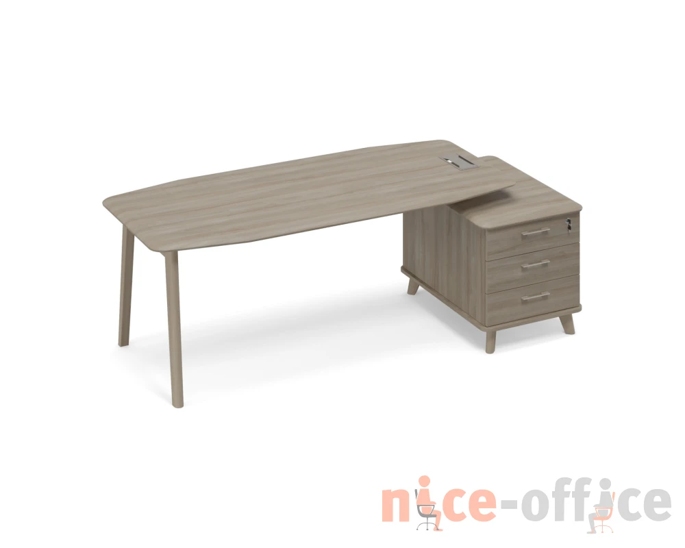 Стол руководителя на тумбе малой (тип 2) WOOD Time Wood