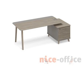 Стол руководителя правый комбинированный с тумбой малой тип 1 WOOD Time Wood images