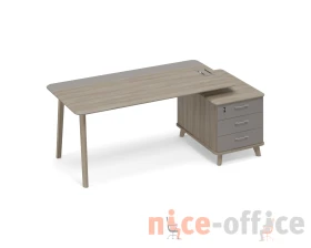 Стол руководителя правый комбинированный с тумбой малой тип 1 WOOD Time Wood images