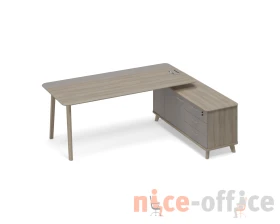 Стол руководителя с опорной тумбой правый (тип 1) WOOD Time Wood images
