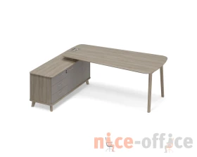 Стoл руководителя с тумбой (тип 3) WOOD левый Time Wood images