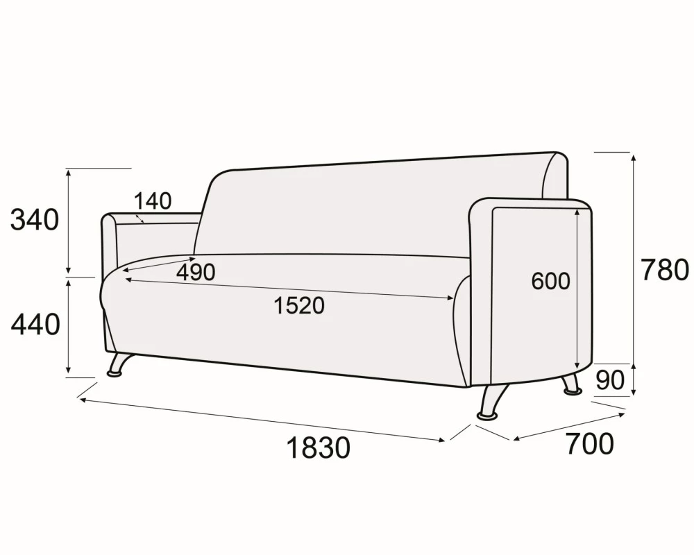 Диван 3-х местный Брикс