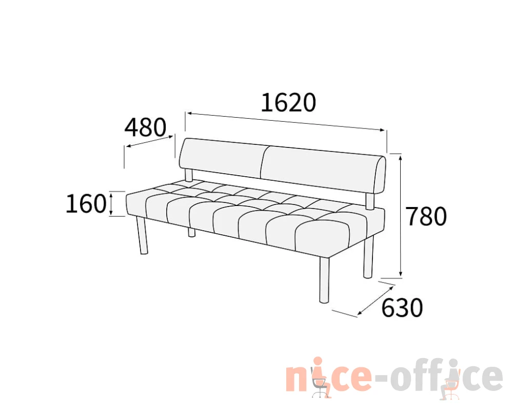Модуль 3-х местный без подлокотников Спринт