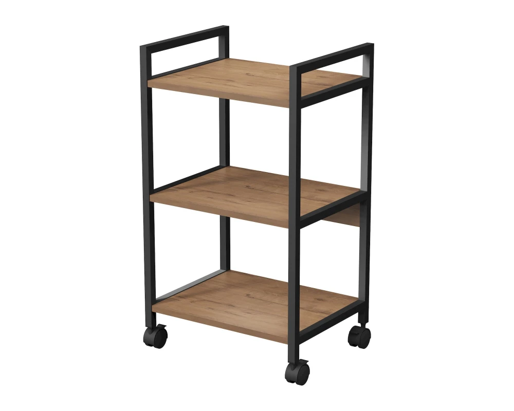 Стеллаж мобильный низкий 3 полки, широкий 455x350x790 КУБОС / CUBOS
