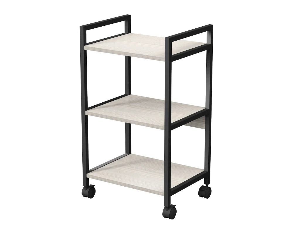 Стеллаж мобильный низкий 3 полки, широкий 455x350x790 КУБОС / CUBOS