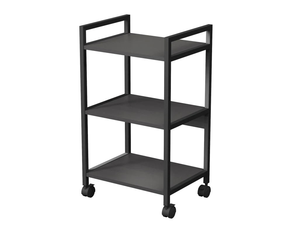 Стеллаж мобильный низкий 3 полки, широкий 455x350x790 КУБОС / CUBOS