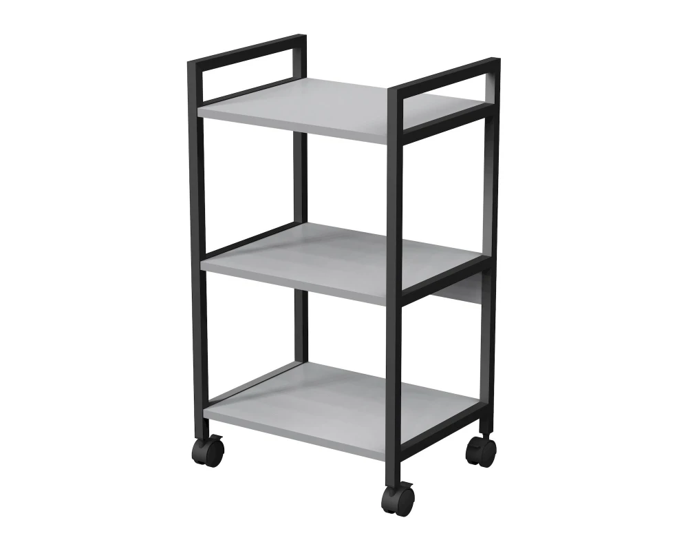 Стеллаж мобильный низкий 3 полки, широкий 455x350x790 КУБОС / CUBOS