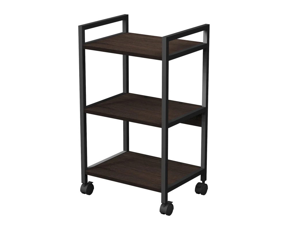 Стеллаж мобильный низкий 3 полки, широкий 455x350x790 КУБОС / CUBOS